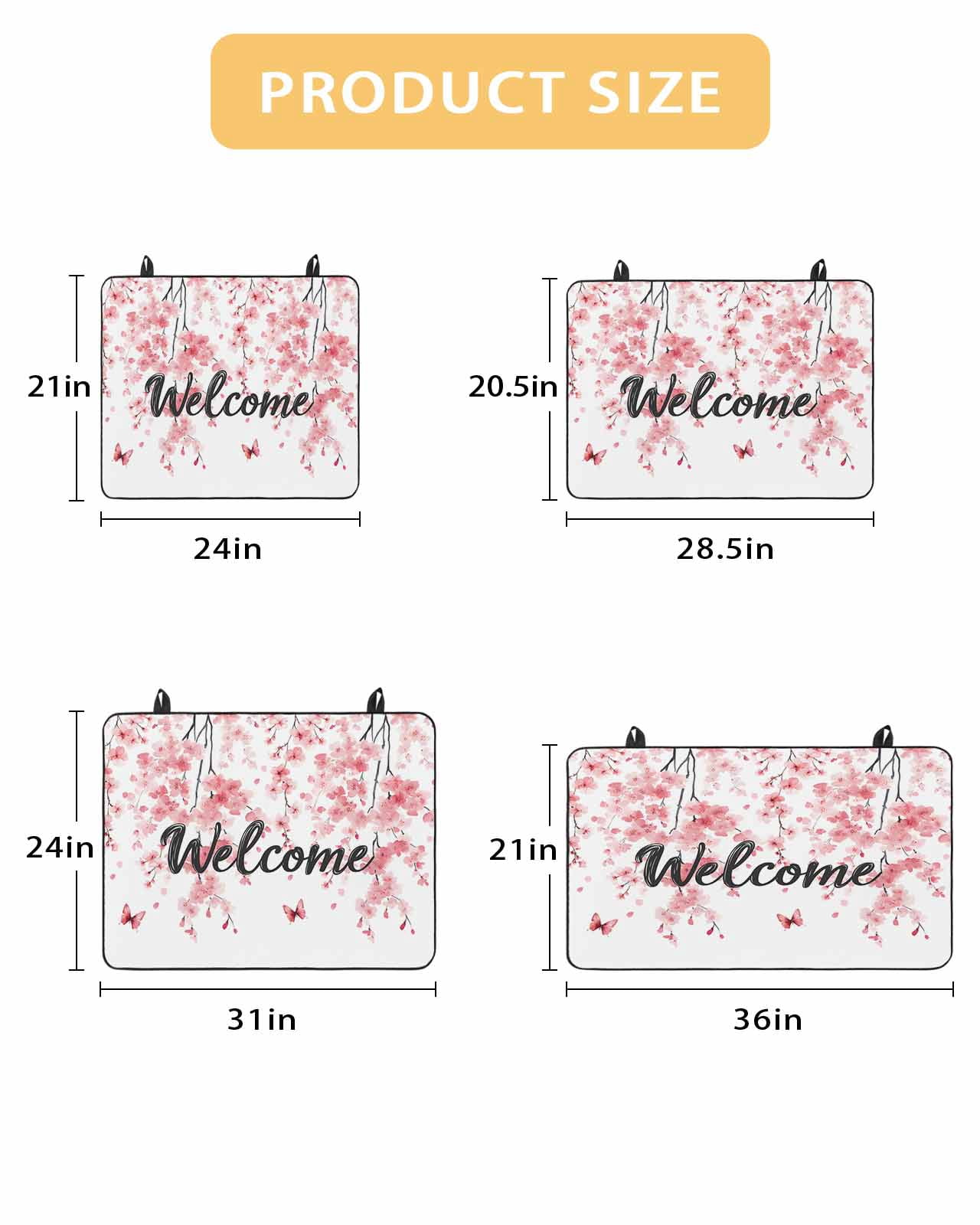 nqOlkjepod Large Induction Cooktop Protector Mat 24"x21", Cherry Blossoms Stove Top Covers for Electric Stove, Butterfly Pink Flower Pastoral Spring Stove Burner Cover Mats, Glass Top Stove Cover