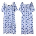 thumbnail image 5 of Womens Plus Size Nightgowns House Dress Short Sleeve Square Neck Nightdress Oversized Loose Lounge Dresses Floral Print Long Nightshirt, XL-4XL, 5 of 7