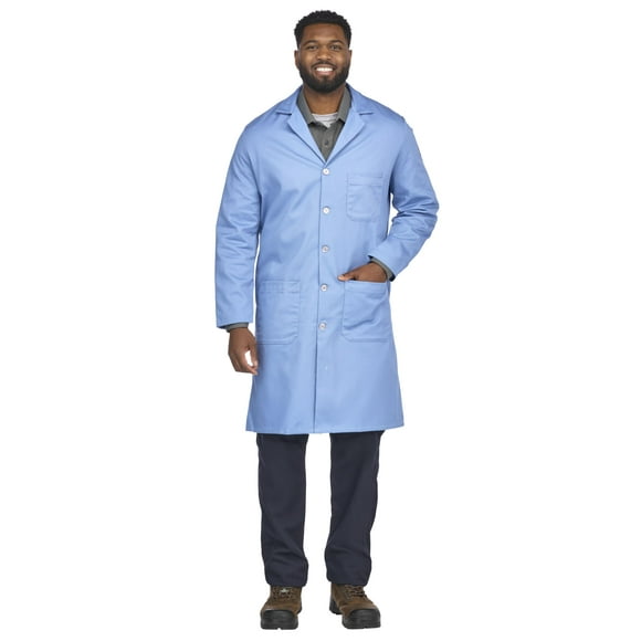 Bulwark Men's FR Lab Coat, Light Blue, Large