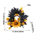 thumbnail image 2 of YIBONIKA 6-Piece Candle Holder Set with Artificial Maple Leaf and Sunflower, Halloween Home Decor, 2 of 6
