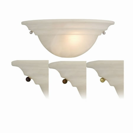 

Vaxcel Babylon Brass Nickel Bronze Half Moon Wall Sconce White Glass