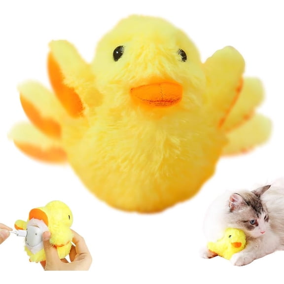Cat Toy - Rechargeable Flapping Duck with Catnip, Touch-Activated Chirping Sound, Fluttering Wings Interactive Plush, Kitten Kicker Toy for All Breeds(1Pcs, B)