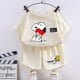 thumbnail image 3 of Camiseta de Snoopy para niño y niña, conjunto de 2 piezas, pantalones cortos, Tops de dibujos animados, chándales deportivos, trajes, regalo de cumpleaños, 3 of 5