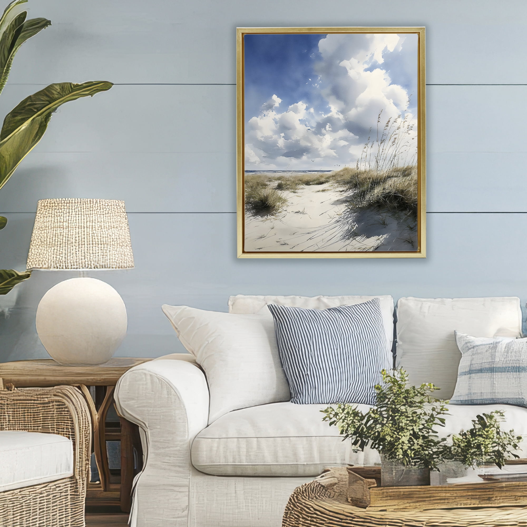 Stupell Industries Dunes In The Sunshine Gold Framed Floater Canvas Wall Art, design by Franklyn Gregory