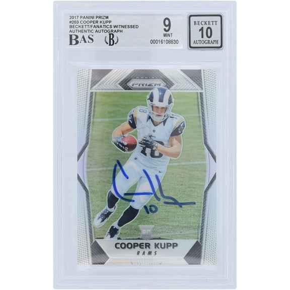 Cooper Kupp Los Angeles Rams Autographed 2017 Panini Prizm Silver #203 Beckett Fanatics Witnessed Authenticated 9/10 Rookie Card - Fanatics Authentic Certified