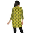 thumbnail image 3 of Moomaya Printed Collar Close Neck Mini Tunic Dresses For Women Clothing Wear, 3 of 5