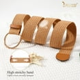 thumbnail image 5 of JASGOOD Women's Boho Braided Belts Ladies Straw Woven Stretch Belts with Double O Buckle Gold Brown, 5 of 8
