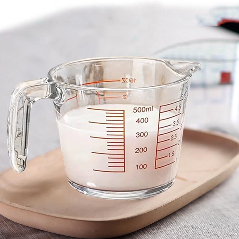 Glass Measuring Cups Set of 3 – 1/2/4 Cup, Heat Resistant, Dishwasher Safe, Raised Markings