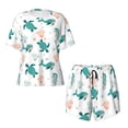 thumbnail image 5 of "Wukai Turtles And Seahorses Women's Pajama Set - Short-Sleeve Top and Shorts with Elastic Waistband and Pockets for Loungewear, Yoga, and Casual Wear-XX-Large, 5 of 8