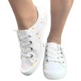 thumbnail image 6 of Women Daisy Floral Print Canvas Sneakers, Lightweight Breathable Lace Up Walking Flats Non Slip Rubber Sole Casual Daily Shoes, 6 of 7