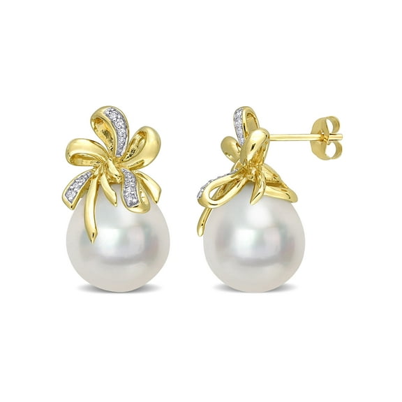 Everly Women's Cultured Pearl 10k Yellow Gold Earrings