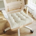 thumbnail image 3 of Hiroekza Premium Lambswool 9-Pin Cushion - Soft, Thickened, Double-Sided Office & Dormitory Chair Pad for Winter Warmth White, 3 of 4