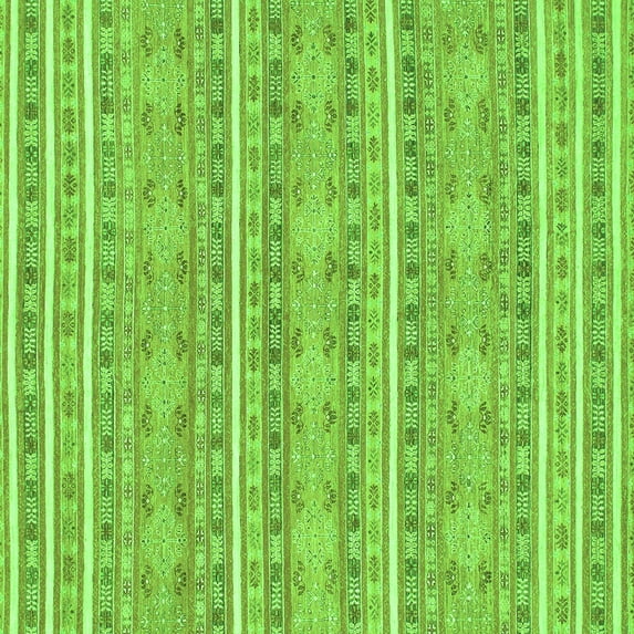 Ahgly Company Indoor Square Abstract Green Modern Area Rugs, 6' Square