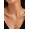 thumbnail image 4 of KeyStyle Cross Necklace for Women 14K Gold Plated Sidways Zircon Cross Pendant Simple Trendy Jewelry, 4 of 10