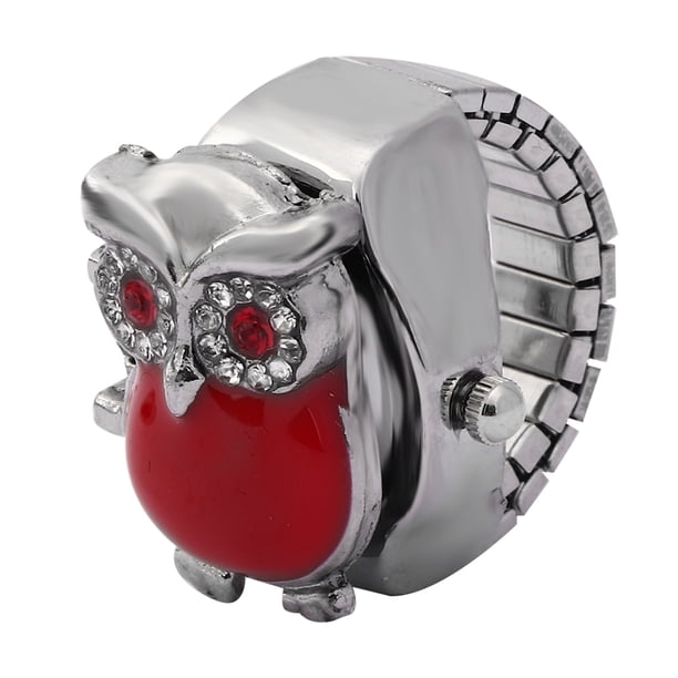 Reloj con anillo NikouMX de Cuarzo para dedo Estilo Casual color blanco rojo negro