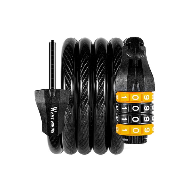 WEST BIKING Bicycle Lock Bicycle Cable Lock Bike Wheel Lock Anti-theft Cycling Coded Lock Bicycle Accessories