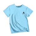 thumbnail image 6 of HAOTAGS Girls Athletic Shirts(2-18) Letter Print Short Sleeve Quick Dry T-shirts Sports Activewear Workout Tops Light Blue Size 3-4 Years, 6 of 6