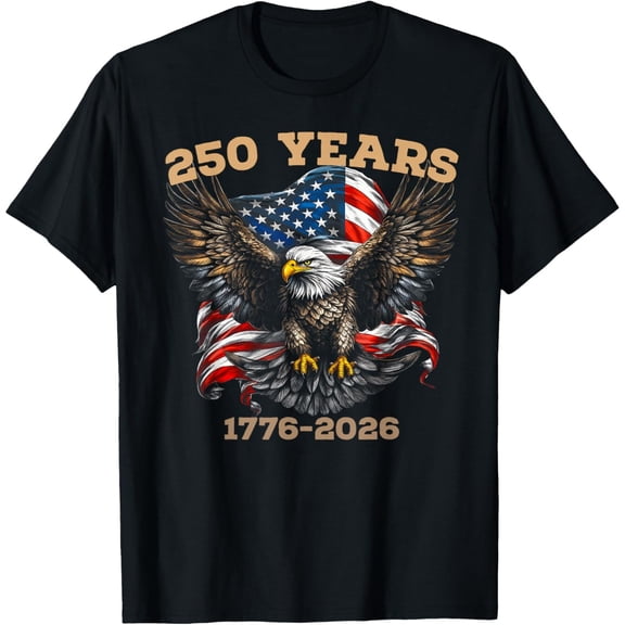 250th Anniversary USA Patriotic 250 Years American 4th July T-Shirt, Comfortable Breathable Soft Tee, Men's 100% Cotton Graphic T-Shirt 180gsm
