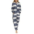thumbnail image 1 of Gupgi Female Deer/ Snowflake Print Long Sleeve Hooded Jumpsuit with Zipper, 1 of 9