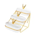 thumbnail image 4 of Plato de frutos secos, platos para aperitivos, multiusos, con rejilla de hierro, contenedor de almacenamiento nórdico White 3 Tier, 4 of 9