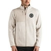 Men's Antigua Oatmeal Philadelphia Union Fortune Full-Zip Jacket