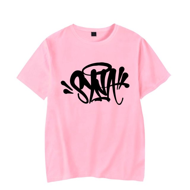 T-shirt Central Cee Syna World Col Rond à Manches Courtes pour Hommes/femmes, Tops hip hop, 2TG, Rose