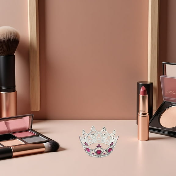 HEANUJJ Violet Rhinestone Crown for Toddlers Ideal for Birthday Celebrations Comfortable Mini Tiara with Comb