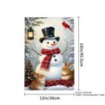 thumbnail image 4 of JOOCAR Snowman with Rabbits and Cardinal Garden Flag for Winter Christmas Home Outdoor Garden Yard Door Decor 12x18 inch, 4 of 5