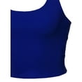thumbnail image 4 of A2Y Women's Halter Neck Heavy Rib Rayon Spandex Crop Top Royal Blue S, 4 of 6
