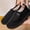 Black, variant on KEVCHE Womens Foam Slippers with Plush Fleece Lining and Adjustable Strap, Comfortable House Shoes for Arthritis Relief, Lightweight Non-Slip Indoor Footwear with Soft Cushioned Sole