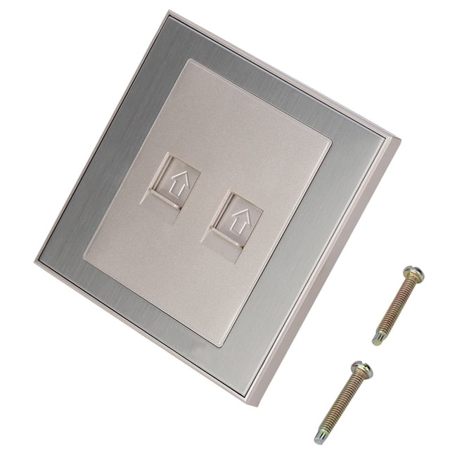 Toma de corriente de teléfono de acero inoxidable para montaje en pared, 10 A, 220-250 V, para conexiones de conector telefónico
