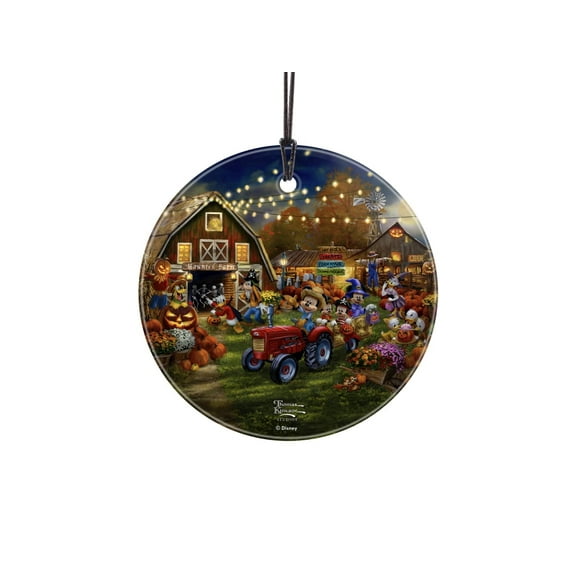 Disney (Mickey and Minnie Pumpkin Festival) StarFire Prints™ Hanging Glass Print