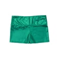 thumbnail image 3 of Moggemol Big Girls Athletic Dance Shorts Shiny Metallic Hot Pants High Waist Gymnastic Boyshorts Green 14, 3 of 5