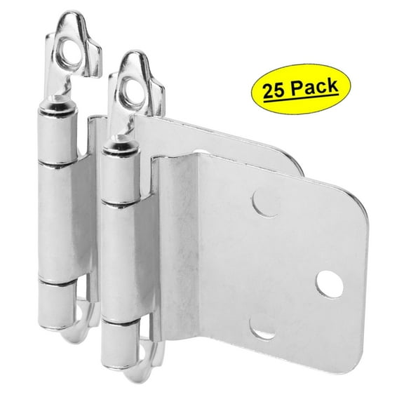25 Pair Pack - Cosmas 16890-CH Polished Chrome Cabinet Hinge Variable Overlay with 30 Degree Reverse Bevel (Pair) [16890-CH]