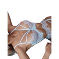 thumbnail image 3 of VISgogo Conjuntos de lencería sexy para mujer Sujetador recortado de encaje de ganchillo de pestañas + Tanga con tanga con liguero VISgogo moda, 3 of 9