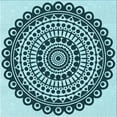 thumbnail image 1 of Ahgly Company Machine Washable Indoor Square Transitional Medium Teal Green Area Rugs, 4' Square, 1 of 7