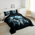thumbnail image 3 of Manfei Wild Wolves Comforter Sets Twin Size,Jungle Wildlife Comforters & Duvets,Howling Wolf Bedding Twin Comforter Set,Breathable Bedroom Decor Reversible,2-Piece, 3 of 8