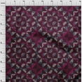thumbnail image 3 of oneOone Silk Tabby Wine Fabric Mandala & Triangle Geometric Dress Material Fabric Print Fabric By The Yard 42 Inch Wide, 3 of 4