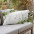 thumbnail image 2 of Outdoor Waterproof Pillow Covers Sage Green Gradient Stripes Decorative Throw Pillow Protectors,Pillowcase Cushion Cases for Patio Sofa Garden Couch,20x12in,Pack of 2, 2 of 14