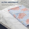 thumbnail image 5 of Unique Bargains Cotton Soft Absorbent Leaf Pattern Towel Blue 1pc 29" x 13", 5 of 7