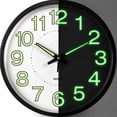 thumbnail image 6 of Sanmadrola Wall Clocks Battery Operated,12 inch Silent Non Ticking Modern Wall Clock for Living Room Bedroom Kitchen Office Classroom Decor Glass Front Glow In The Dark Black, 6 of 6