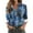 Blue, variant on VerPetridure Button Down Shirts for Women Dressy Floral Printed Long Sleeve Blouse Business Casual Tops