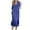 Blue, variant on Diufon Plus Size Dresses for Women Summer Casual V Neck 3/4 Sleeve Dress Solid Color Long Dress