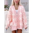 thumbnail image 3 of Gupgi Cardigan pour Femmes à Nœud Papillon, Mignon, Manches Longues, Ouvert à l'Avant, Tricot à Ruban, Manteau d'Automne, 3 of 8