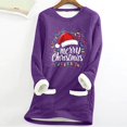 thumbnail image 2 of Women's Ugly Christmas Sweatershirt Fleece Funny Cute 3D Print Top Long Sleeve Crewneck Holiday Pullover, 2 of 3