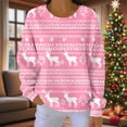 thumbnail image 4 of FDGIU Cute Christmas Pullover for Women, Long Sleeve Tunic Sweatshirt with Holiday Print, Loose Fit Crewneck Warm Top, 4 of 7