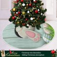 thumbnail image 6 of FMSHPON Easter Cute Bunny Spring Easter Colorful Eggs Teal Wood Wall Xmas Christmas Tree Skirt Stand Mat for Holiday Party Decoration Indoor Outdoor 36 inches, 6 of 6