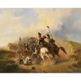 thumbnail image 2 of Heinrich Ambros Eckert 18x15 Gold Ornate Wood Frame and Double Matted Museum Art Print Titled - Raid Scene (1836), 2 of 4