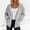 Gray, variant on Women Fashion Hooded Sweatshirts Zip Front Soft Solid Blouse Long Sleeve Tops Pockets Hoodied Sweatshirt