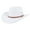 White, variant on Ethnic Style Wide Brim Hemming Faux Leather Belt Decor Jazz Hat Western Cowboy Cowgirl Fedora Hat Fashion Accessories